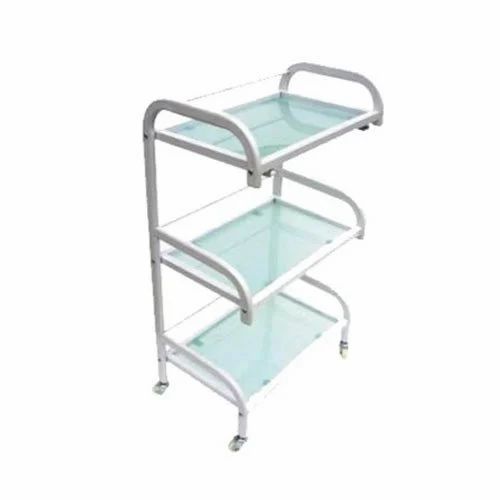 Salon and Spa Trolley for Waxing, Coloring , Beauty Parlor Movable Multipurpose Trolley- White Color