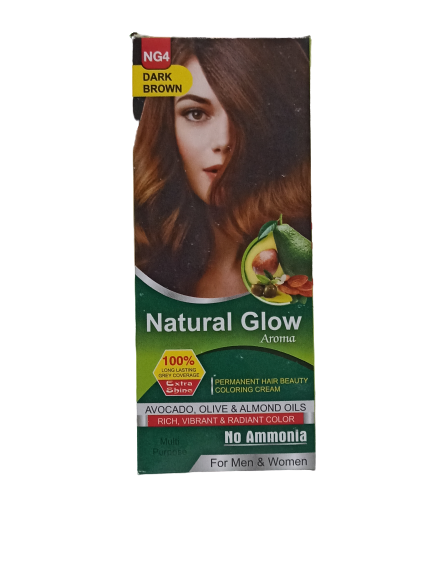 Natural Glow Aroma Dark Brown Hair Color -4 (Dark Brown) 50 g +55 g Pack of 1