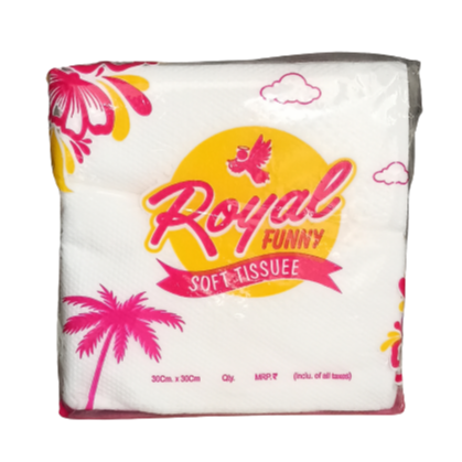 Royal Funny Soft Tissues , Tissue  Paper,Tissue Paper Napkins 30 cm * 30 Cm - 70 Napkins in one pack ( pack of 1)