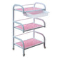 Salon and Spa Trolley for Waxing, Hair Color, Beauty Parlor Multipurpose Movable Trolley - Pink and White Color