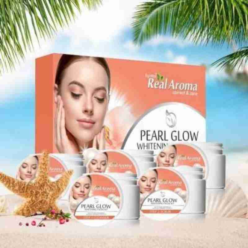 Topmax Real Aroma facial kit 5 step Skin Whitening Facial Kit with Pearl Shimmer (Cleanser, Scrub, Massage Cream, Facial Gel, Face Pack )-700 grams