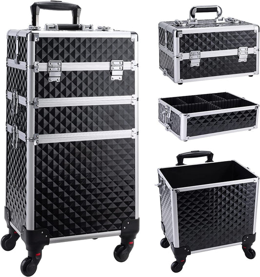 4 in 1 Large Make up Trolley Beauty Case Nail Technician Cosmetic Storage  Box UK | eBay