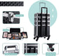 3in 1 Vanity Box and trolley, Professional Cosmetic Trolley with Large Storage and Keys Swivel Wheels for for Make Up, Hairstylists, Nail Tech