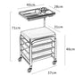 Beauty Manicure Trolley for salon and Spa, 3 Trays, Extended Workstation and Seat