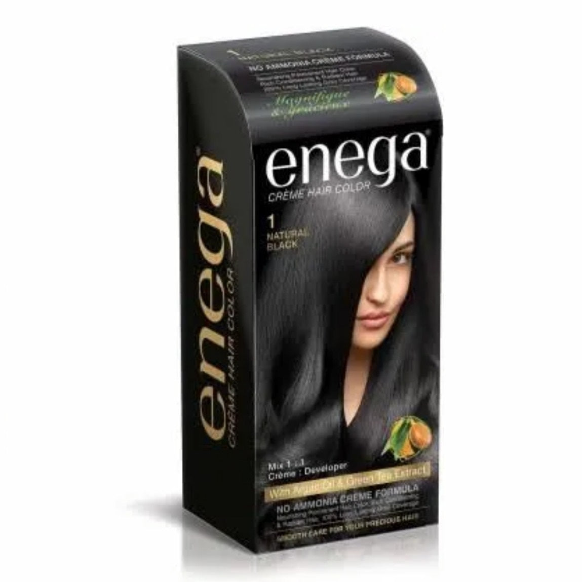 Enega Creme Hair Color Black 60 grams + 60 ml