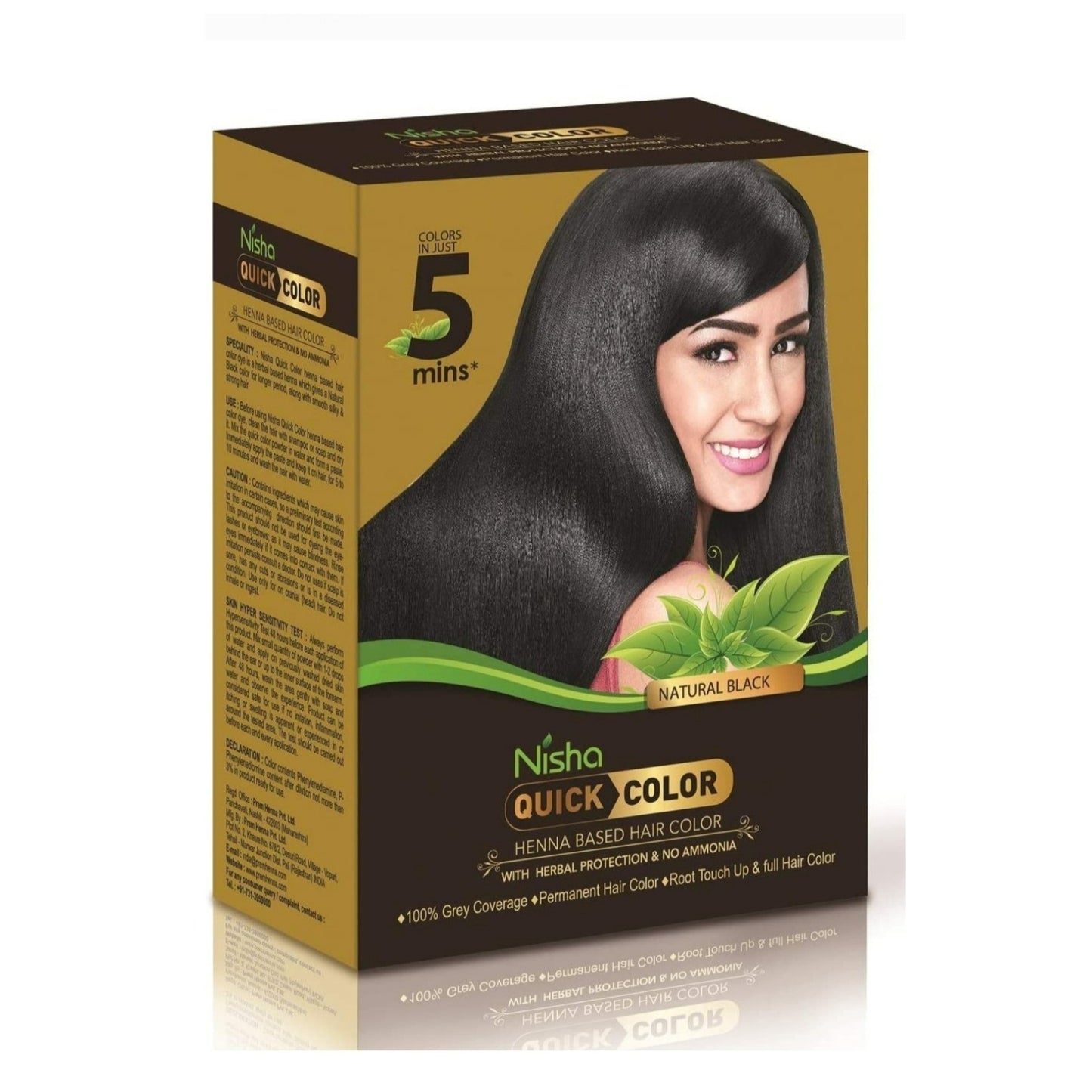 Nisha Natural Black Henna Hair Color 5 Minutes Quick Henna Based Hair Color Natural Black Hair Dye For Men And Women Henna Black Hair Dye