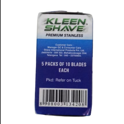 Kleen Shave Blade, Premium Stainless Blades for smooth shave- 50 Blades in 1 packet