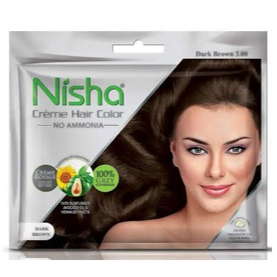 Nisha Creme hair Color- Darkest Brown, Nisha Darkest Brown Hair Color- 3 (Darkest Brown) (Set of 1 piece)