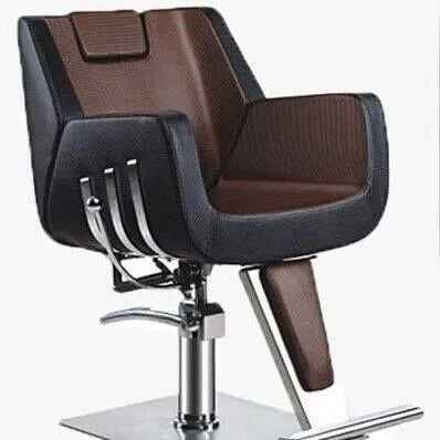Hair Styling Chair With Height Adjustable Hydraulic Base, Seat Recliner and Foot Rest- Color- Black and brown